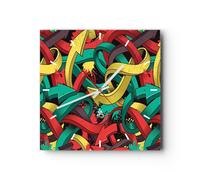 Horloge murale en verre 30x30cm Silencieuse abstraction moderne Wall Clock