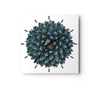 Horloge murale en verre 30x30cm Silencieuse Agave Reine Victoria Wall Clock