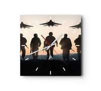 Horloge murale en verre 30x30cm Silencieuse armée militaria Wall Clock