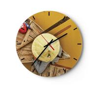 Horloge murale en verre 30x30cm Silencieuse Asiatique Bateau Pont Wall Clock