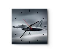 Horloge murale en verre 30x30cm Silencieuse avion ciel vol Wall Clock Decoration