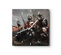 Horloge murale en verre 30x30cm Silencieuse chevalier armure Wall Clock