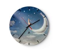 Horloge murale en verre 30x30cm Silencieuse ciel étoile Wall Clock Decoration