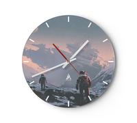 Horloge murale en verre 30x30cm Silencieuse cosmos planète Wall Clock Decoration