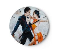 Horloge murale en verre 30x30cm Silencieuse danse danseuse Wall Clock Decoration