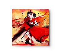 Horloge murale en verre 30x30cm Silencieuse danse danseuse Wall Clock Decoration