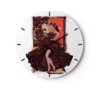 Horloge murale en verre 30x30cm Silencieuse danse danseuse Wall Clock Decoration