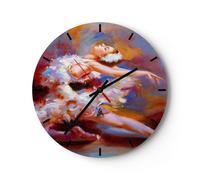 Horloge murale en verre 30x30cm Silencieuse danseur de ballet danse Wall Clock