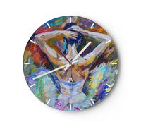 Horloge murale en verre 30x30cm Silencieuse danseur de ballet danse Wall Clock