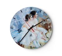Horloge murale en verre 30x30cm Silencieuse danseur de ballet danse Wall Clock