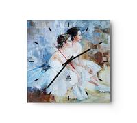Horloge murale en verre 30x30cm Silencieuse danseur de ballet danse Wall Clock