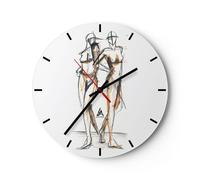 Horloge murale en verre 30x30cm Silencieuse Dessin Design Mode Wall Clock