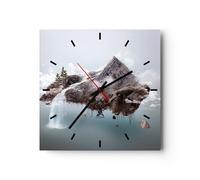 Horloge murale en verre 30x30cm Silencieuse environnement nature Wall Clock