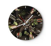 Horloge murale en verre 30x30cm Silencieuse Ethiopie Rituel Tribu Wall Clock