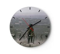 Horloge murale en verre 30x30cm Silencieuse fantaisie guerre Wall Clock