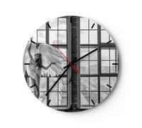 Horloge murale en verre 30x30cm Silencieuse Femme Ange Vue Wall Clock Decoration