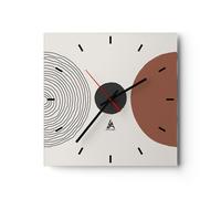 Horloge murale en verre 30x30cm Silencieuse Figures Formes Géométrie Wall Clock