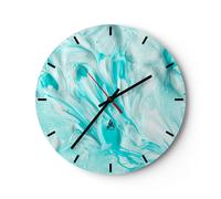 Horloge murale en verre 30x30cm Silencieuse fleur abstraction Wall Clock