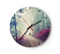 Horloge murale en verre 30x30cm Silencieuse forêt arbre nature Wall Clock