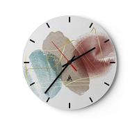 Horloge murale en verre 30x30cm Silencieuse Forme figure abstraction Wall Clock