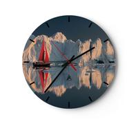 Horloge murale en verre 30x30cm Silencieuse Glacier Océan Groenland Wall Clock