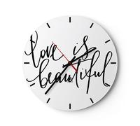 Horloge murale en verre 30x30cm Silencieuse La vie est belle Wall Clock