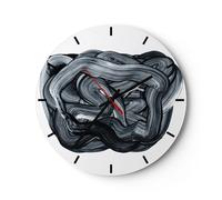 Horloge murale en verre 30x30cm Silencieuse L'Abstraction Black Flou Wall Clock