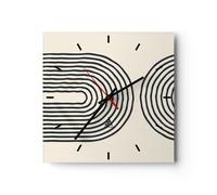 Horloge murale en verre 30x30cm Silencieuse Lignes Ovale Minimalisme Wall Clock