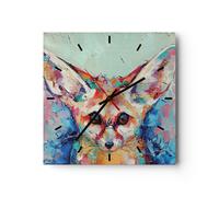 Horloge murale en verre 30x30cm Silencieuse Petit novembre coloré Wall Clock