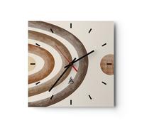 Horloge murale en verre 30x30cm Silencieuse Pièce Géométrique Boho Wall Clock