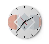 Horloge murale en verre 30x30cm Silencieuse Pièce Géométrique Diamant Wall Clock