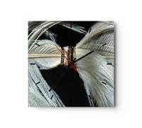 Horloge murale en verre 30x30cm Silencieuse Plume Romantique Mariage Wall Clock