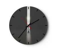 Horloge murale en verre 30x30cm Silencieuse Portail Homme Lumière Wall Clock