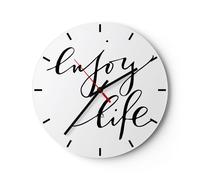 Horloge murale en verre 30x30cm Silencieuse Profitez la vie Maxim Wall Clock