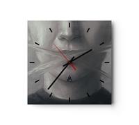 Horloge murale en verre 30x30cm Silencieuse Symbole Bouche Discours Wall Clock