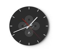 Horloge murale en verre 30x30cm Silencieuse Symbole boucle infini Wall Clock
