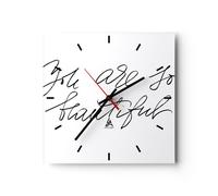 Horloge murale en verre 30x30cm Silencieuse Tu es tellement beau Wall Clock