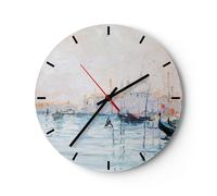 Horloge murale en verre 30x30cm Silencieuse Venise basilique Wall Clock
