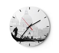 Horloge murale en verre 30x30cm Silencieuse Venise basilique Wall Clock