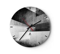 Horloge murale en verre 30x30cm Tridimensionnel Illusion Optique Wall Clock