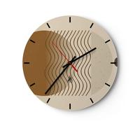 Horloge murale en verre 40x40cm Abstraction Géométrie Minimalisme Wall Clock