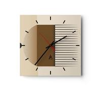 Horloge murale en verre 40x40cm Abstraction Géométrique Boho Wall Clock