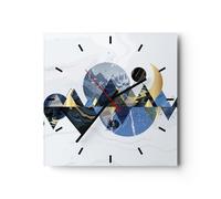Horloge murale en verre 40x40cm Abstraction Géométrique Montagnes Wall Clock