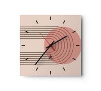 Horloge murale en verre 40x40cm Abstraction Minimalisme Crayon Wall Clock