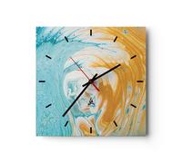 Horloge murale en verre 40x40cm Abstraction Renversé Peintures Wall Clock