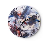 Horloge murale en verre 40x40cm Abstraction Renversé Peintures Wall Clock
