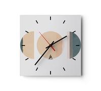 Horloge murale en verre 40x40cm Abstraction Roue Demi-cercle Wall Clock