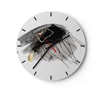 Horloge murale en verre 40x40cm Abstraction Sombre Peintures Wall Clock