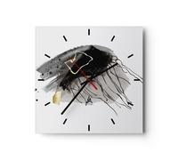 Horloge murale en verre 40x40cm Abstraction Sombre Peintures Wall Clock