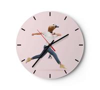 Horloge murale en verre 40x40cm Anthropomorphisation Homme Canard Wall Clock